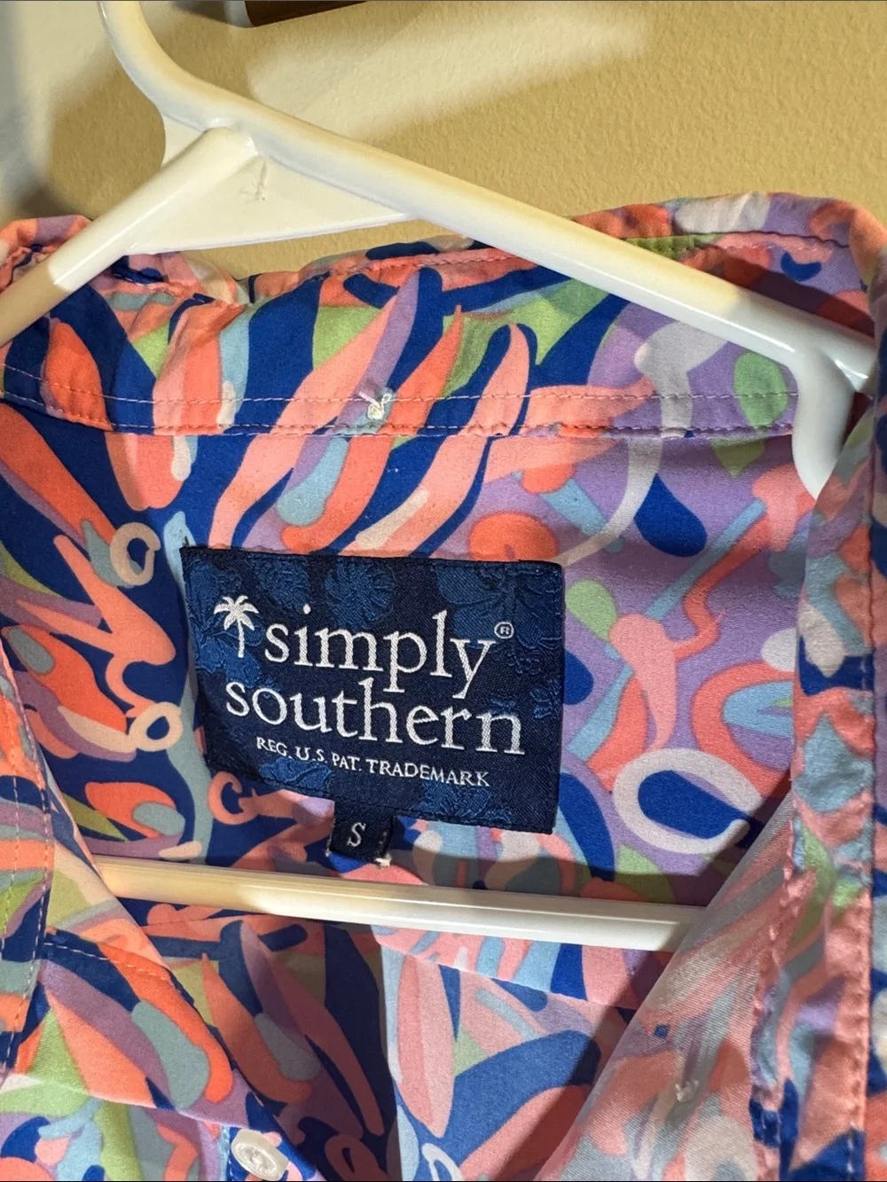 Simply Southern Men’s Pink, Blue & Purple Tropical Print Polo